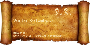 Verle Kolumbusz névjegykártya